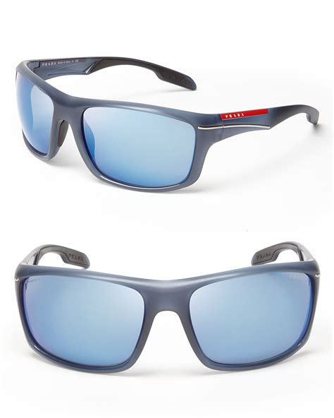 prada blue mirror sunglasses|prada sunglasses blue frame.